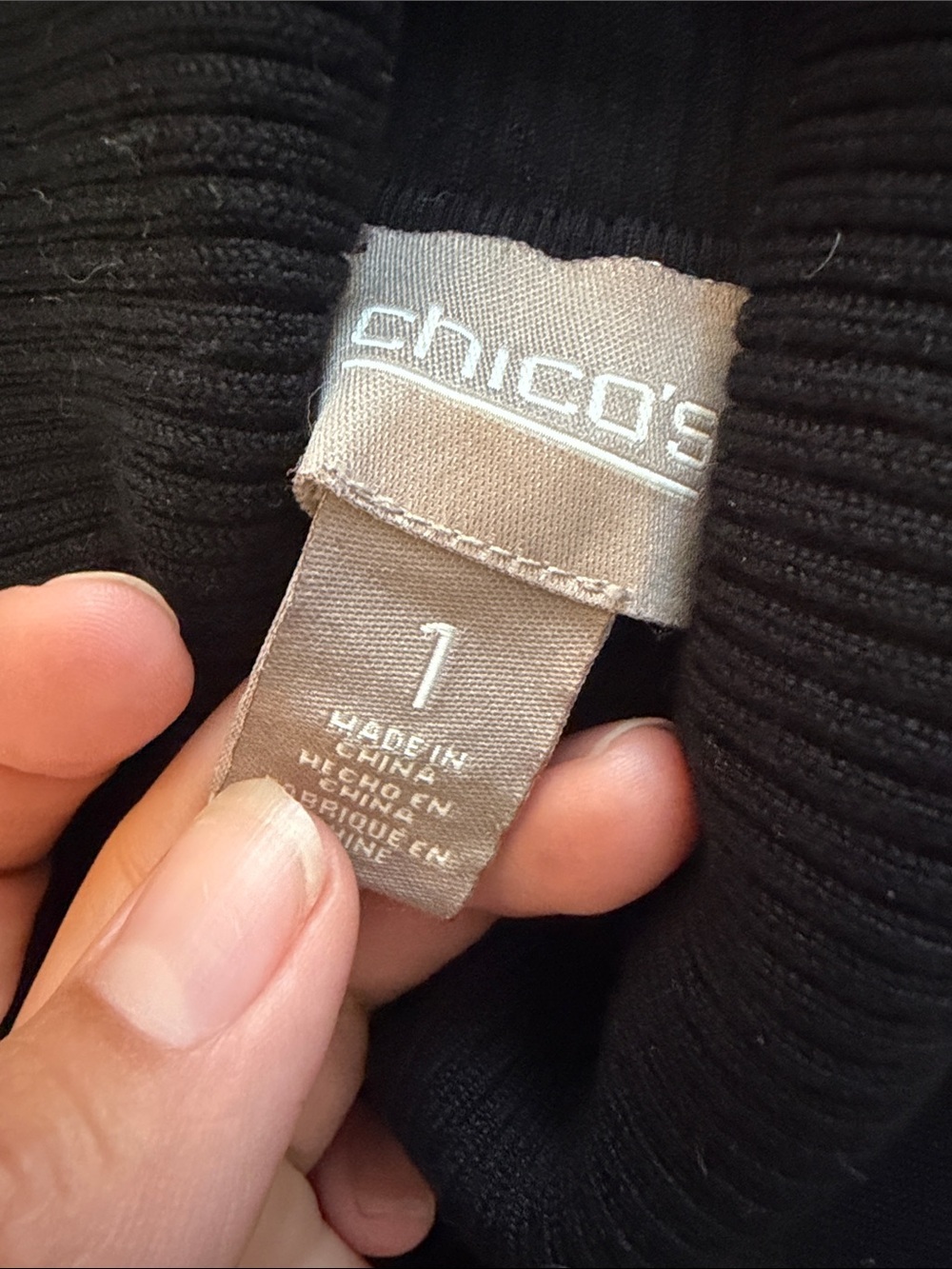 Chico's Black Ribbed Turtleneck sweater medium - Picture 4 of 5